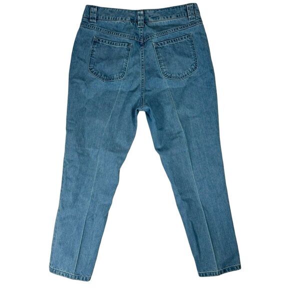 Unique Top Shop High Waist Mom Jeans Women's Size 8 Tapered Med Wash Crop Jeans - Picture 3 of 12